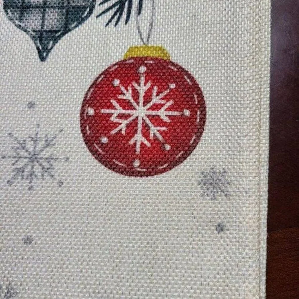Christmas Table Runner Cottage Farmhouse Decor Red Black Holiday Decoration 90